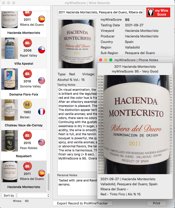 Wine Sensory Analysis and Notes Database